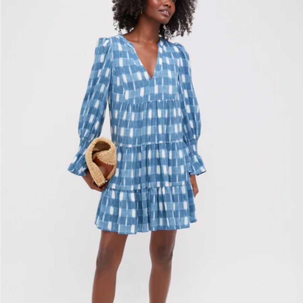 Pomander Place Blue and White Long Sleeve Dress